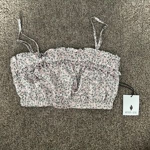 Pink satin floral Bra Top